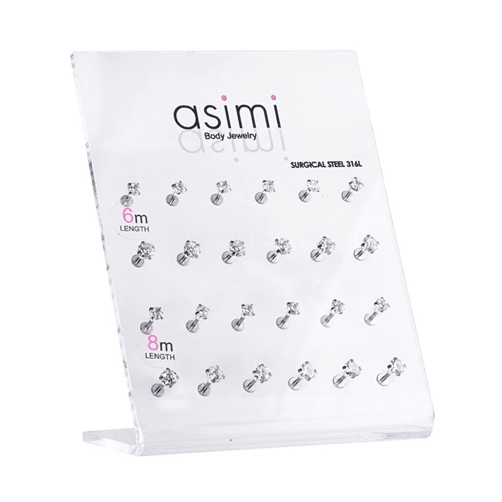 Σκουλαρικι Tragus With Crystal 3-4-5Mm