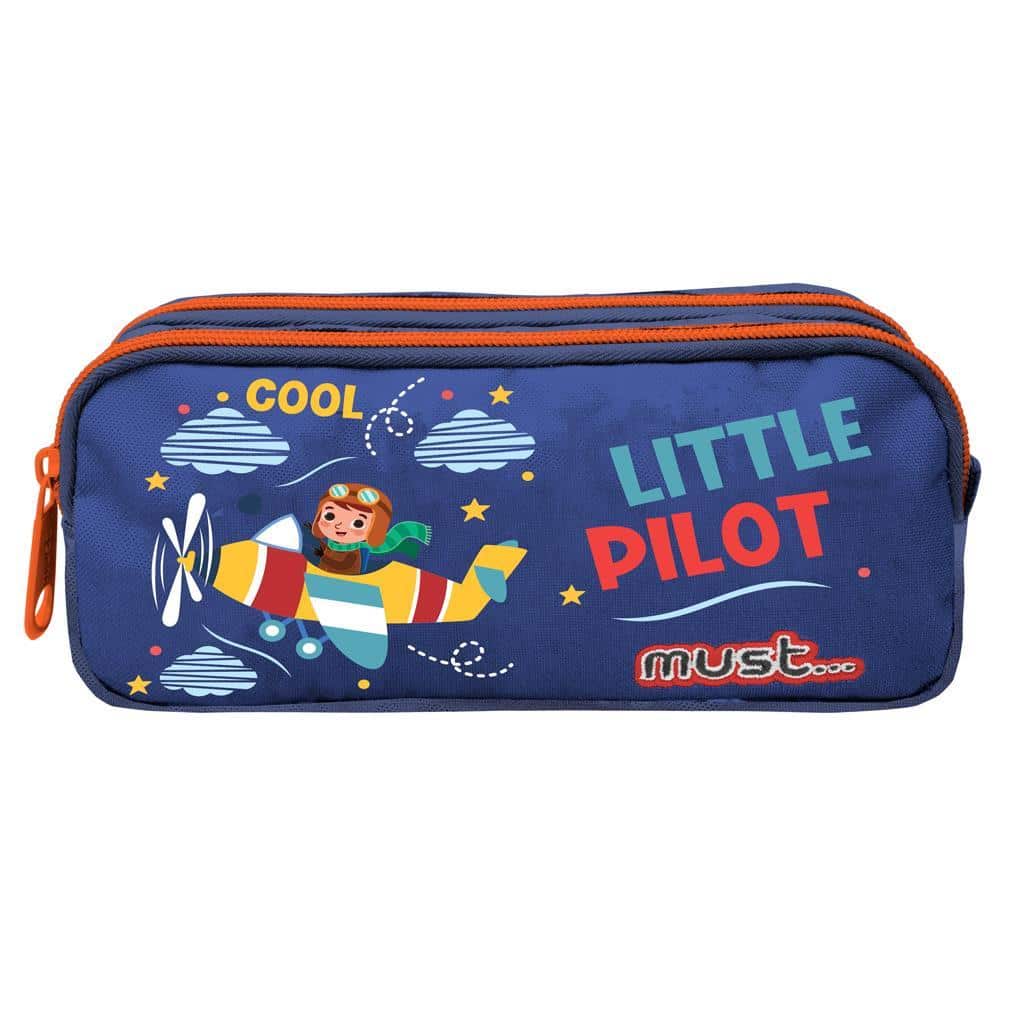 Σχολικη Κασετινα Βαρελακι Must Little Pilot 2 Θηκες