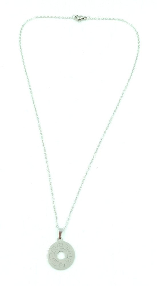 Κρεμαστο Λαιμου Stainless Steel Κυκλος Με Μαιανδρο