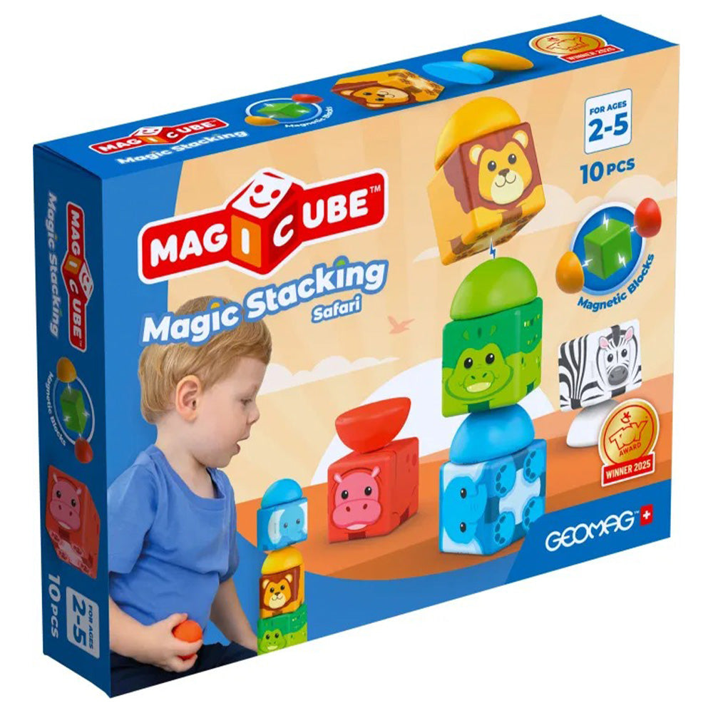 Geomag Magicube Magnetic Magic Stacking Safari 10τμχ – Μαγνητικοί Κύβοι Στοίβαξης με Ζωάκια