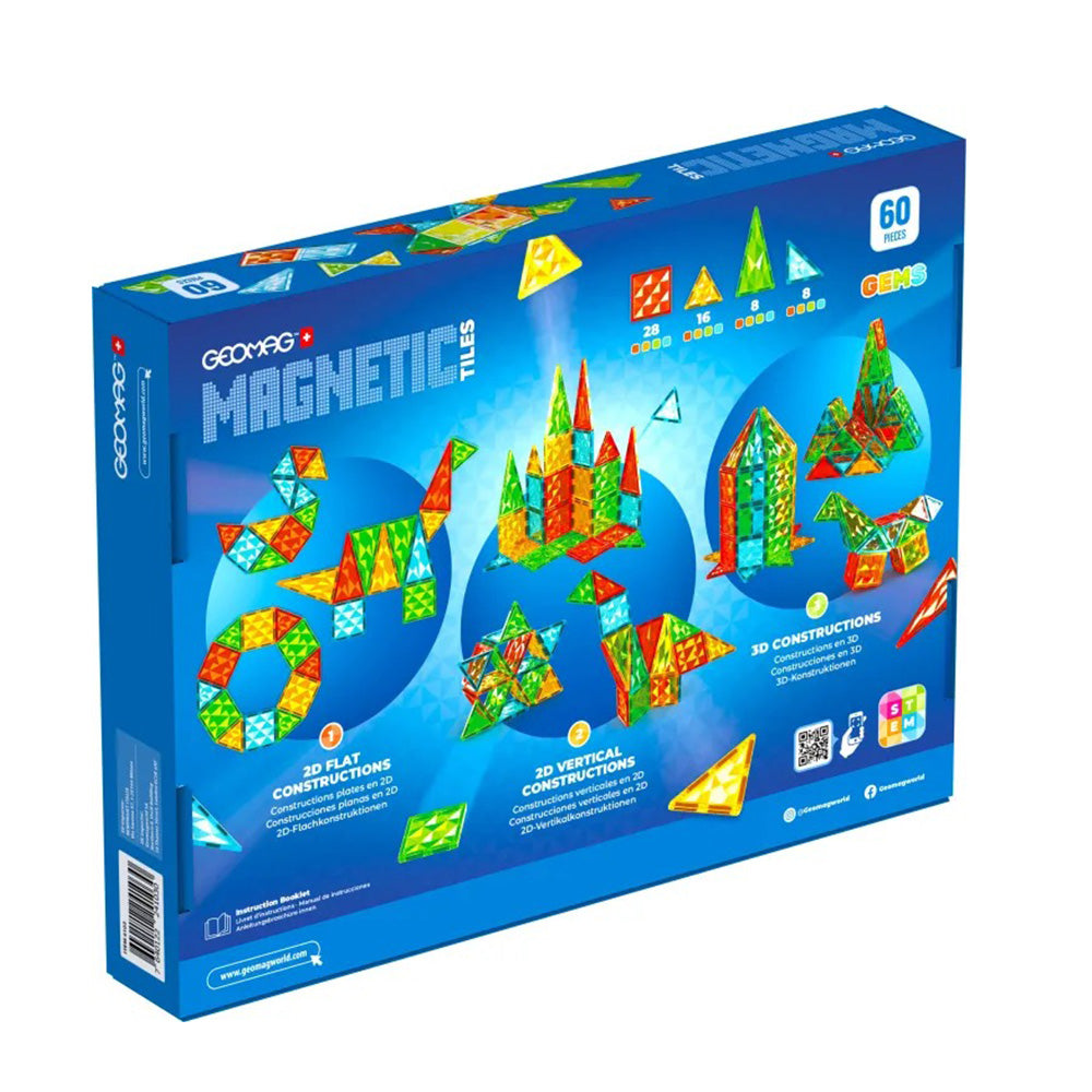 Geomag Magnetic Tiles Gems 60τμχ
