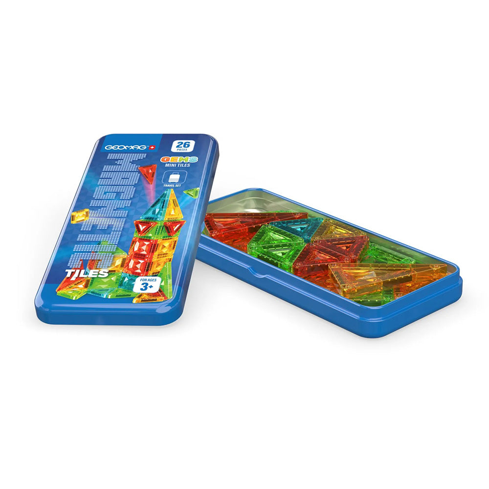 Geomag Magnetic Tiles Mini Travel Set 26τμχ – Μαγνητικό Παιχνίδι Κατασκευών για Ταξίδι