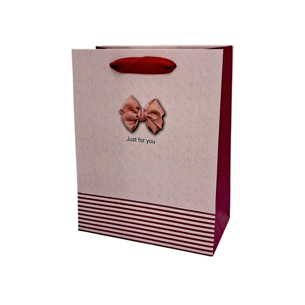 Χάρτινη Σακούλα Δώρου Just For You με Φιόγκο 23x18x10 εκ