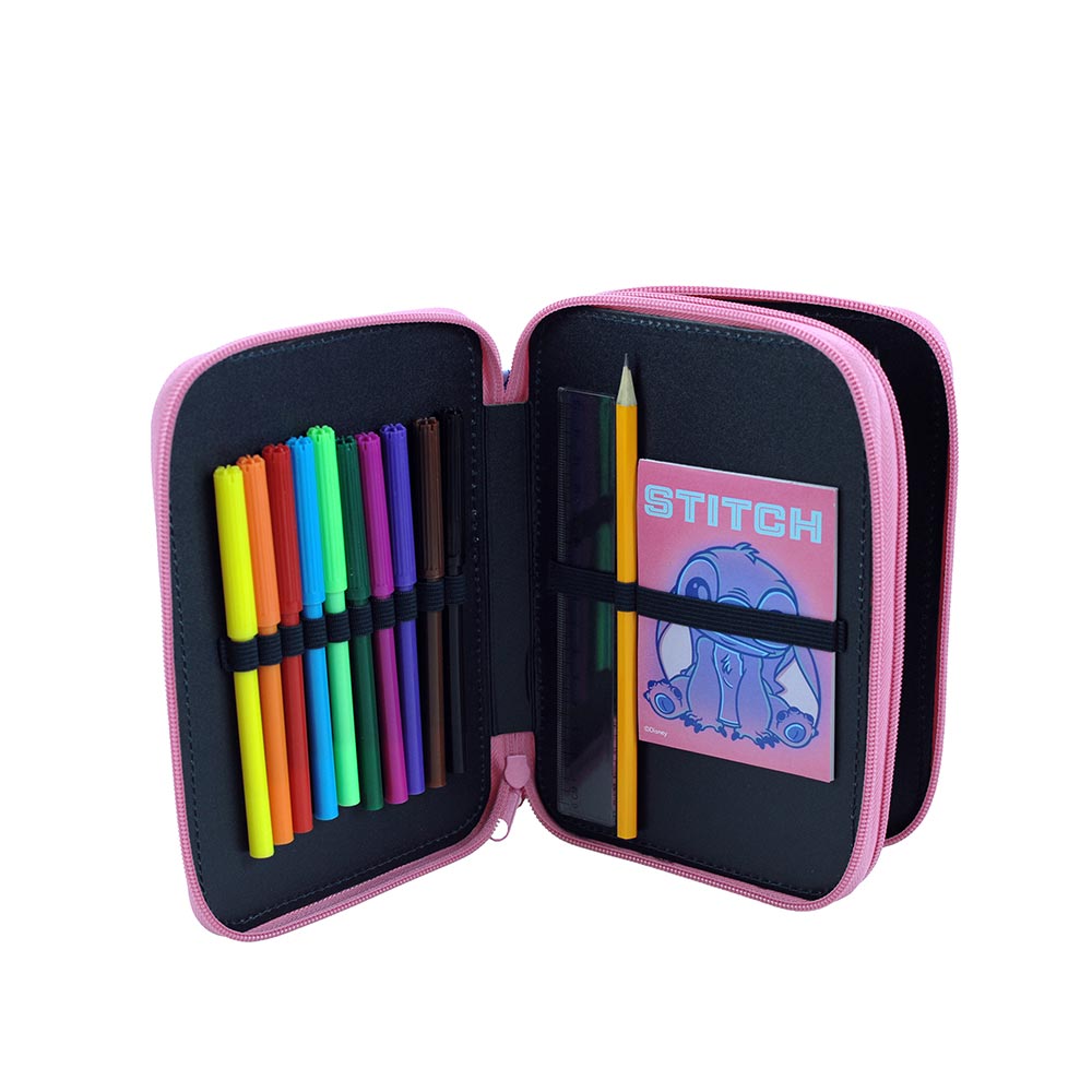 Gim Κασετίνα Διπλή Γεμάτη Disney Stitch Scrapbook 18x15x4 εκ
