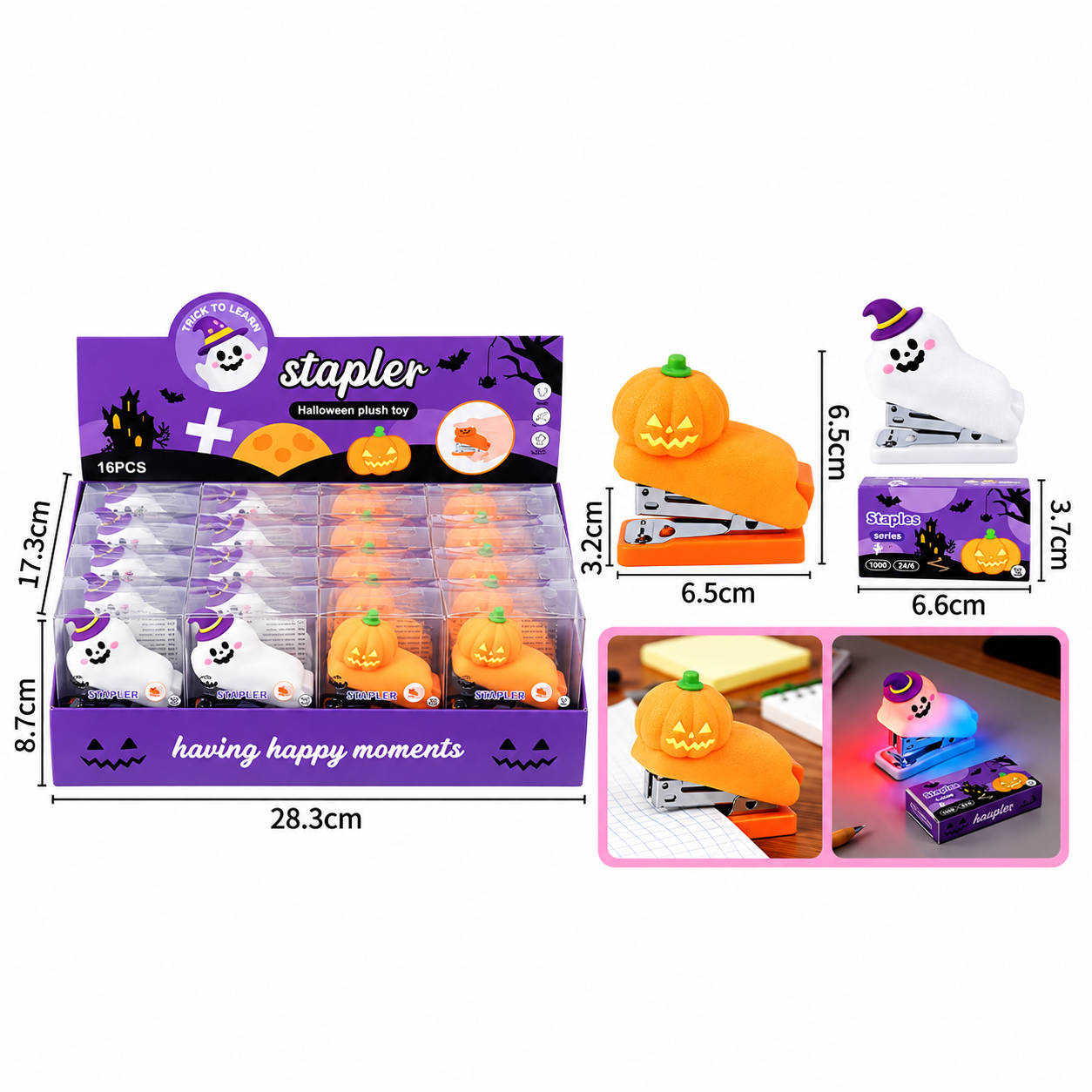 GIM Φωτιζόμενο Συρραπτικό Halloween σε 2 Σχέδια - 1 Τμχ