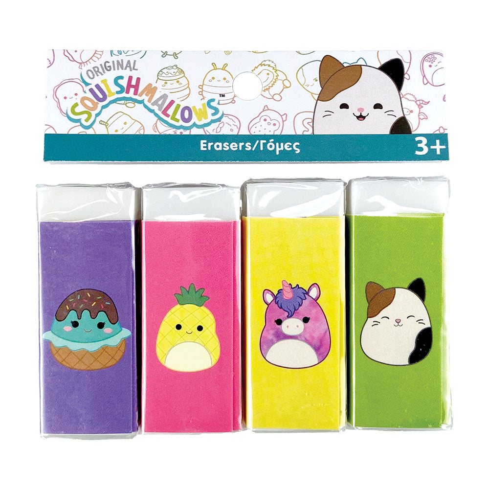 Gim Γόμα Σετ 4 Τμχ Squishmallows