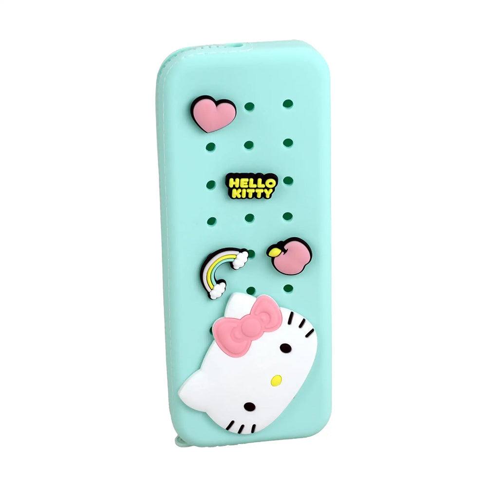 Gim Κασετίνα Σιλικόνης Ορθογώνια Hello Kitty Γαλάζια με Διακοσμητικά Pins 20 εκ