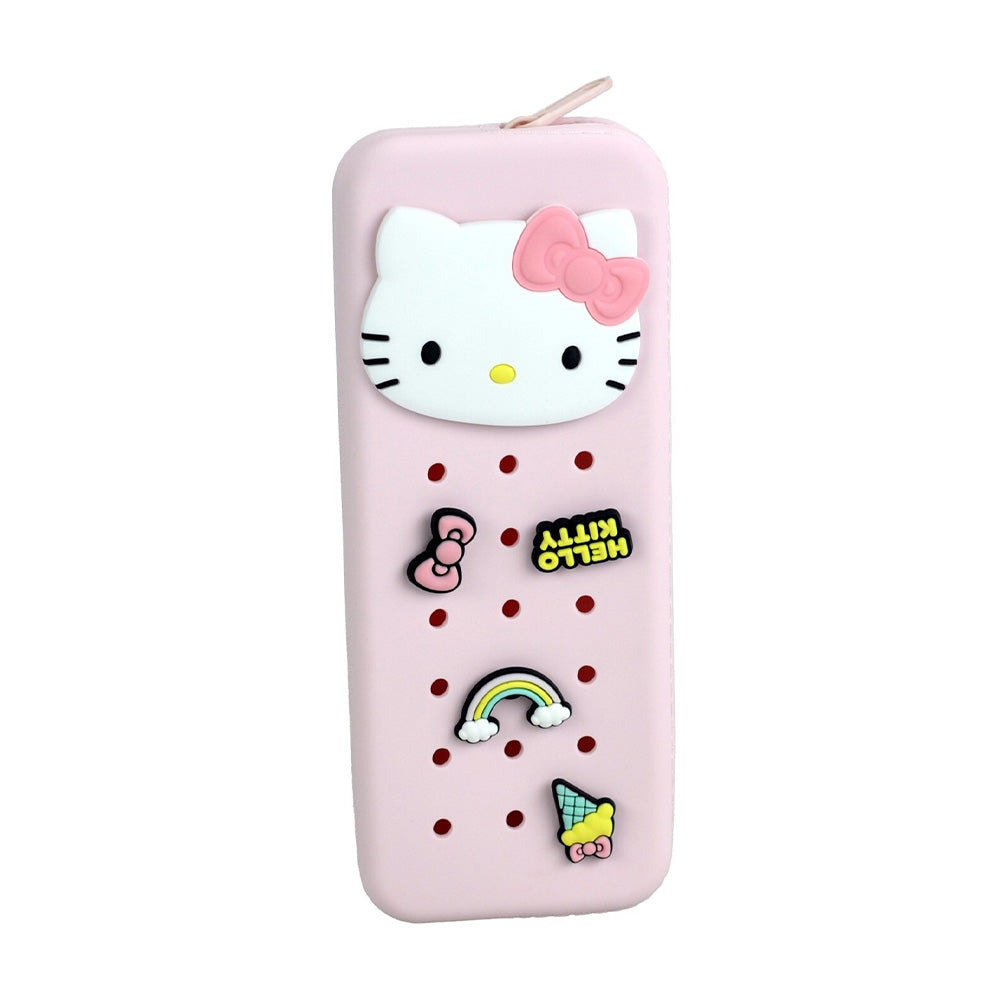 Gim Κασετίνα Σιλικόνης Ορθογώνια Hello Kitty Ροζ με Διακοσμητικά Pins 20 εκ