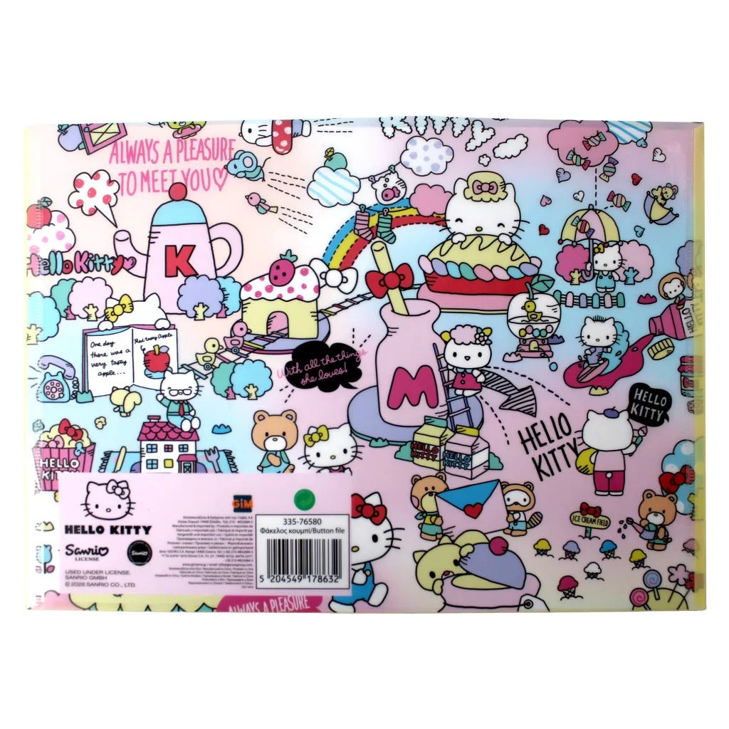 Gim Φάκελος με Κουμπί PP Hello Kitty 23x33 εκ