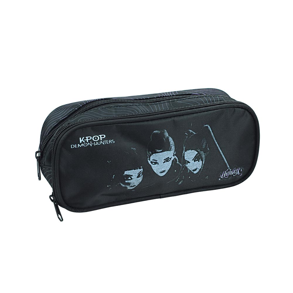 Gim  Κασετίνα Βαρελάκι Οβάλ 2 Θέσεων K-Pop Demon Hunters Black Huntrix 23,5x10,5x6 εκ