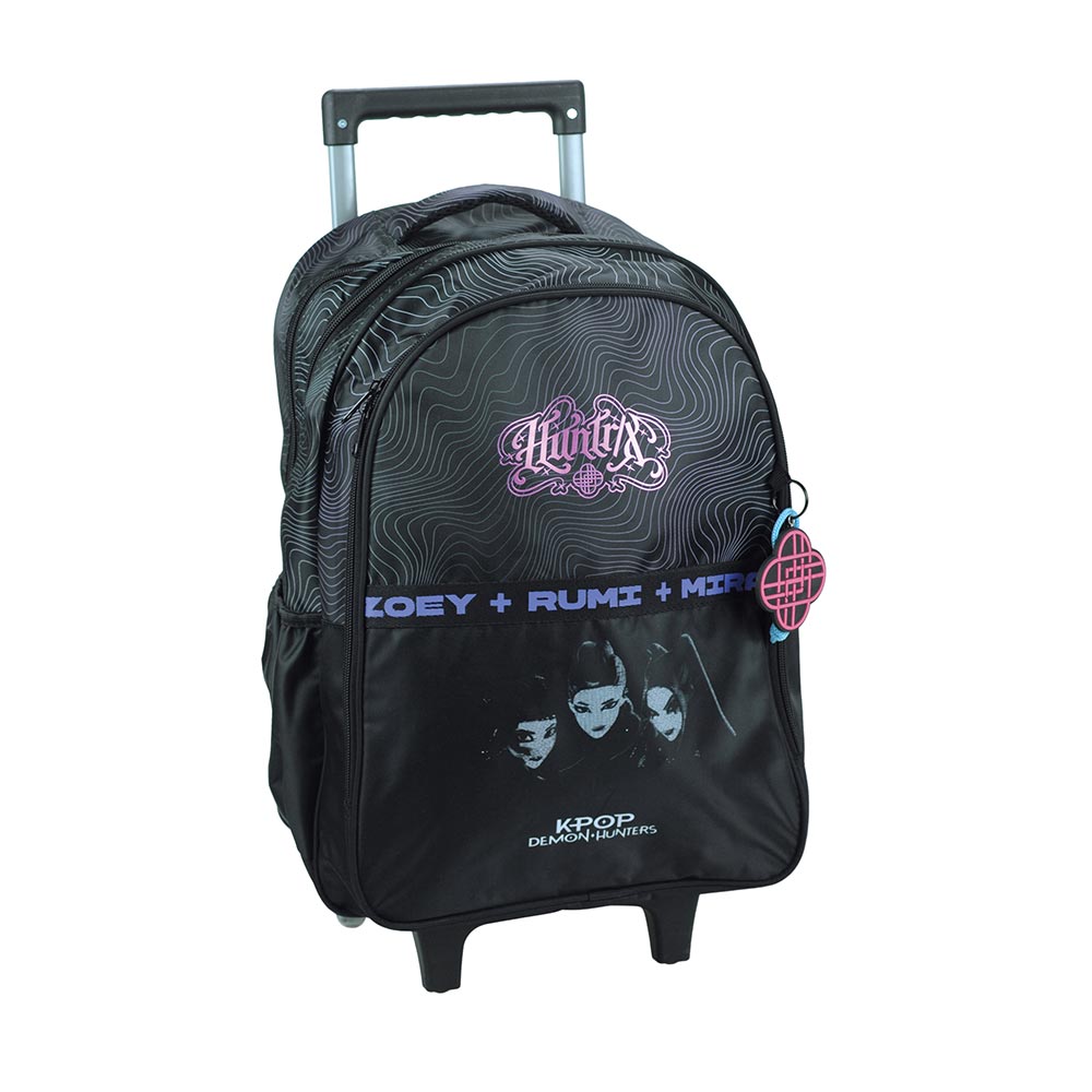 Gim Σχολική Τσάντα Τρόλεϊ K-Pop Black Huntrix 46(+6)x35x20 εκ