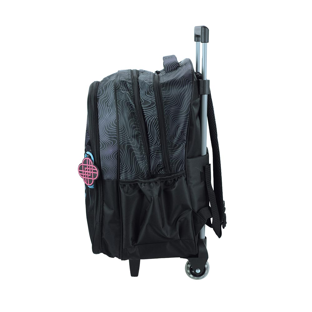 Gim Σχολική Τσάντα Τρόλεϊ K-Pop Black Huntrix 46(+6)x35x20 εκ