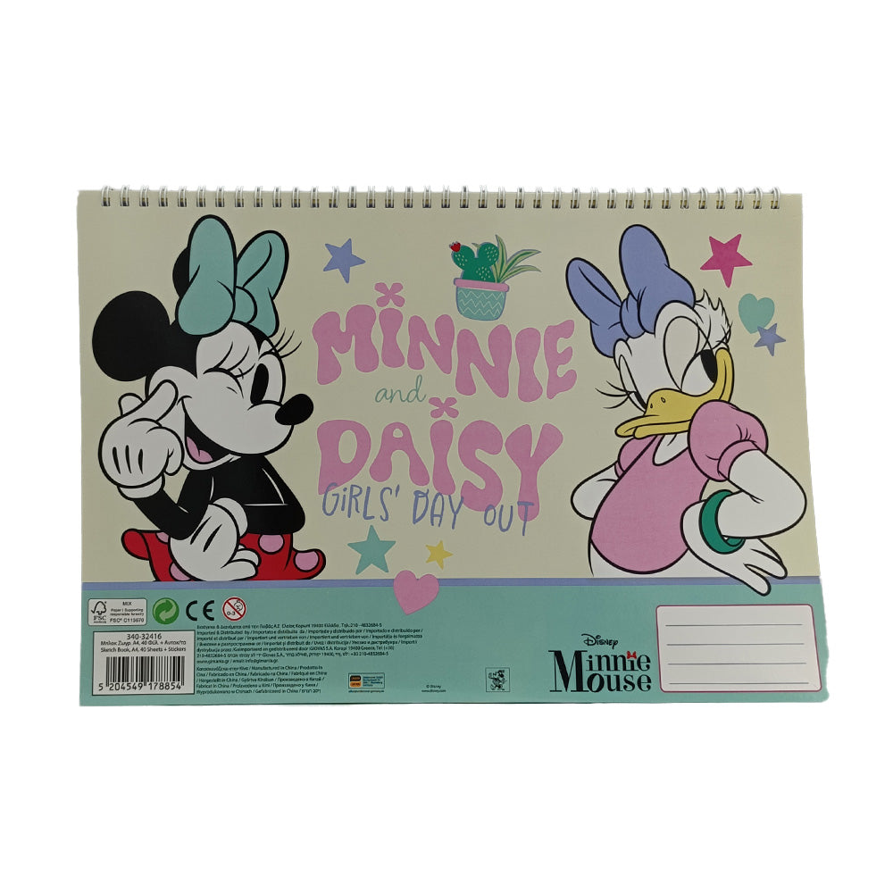 Gim Μπλοκ Ζωγραφικής με Αυτοκόλλητα Minnie 23x33 εκ 40 Φύλλα