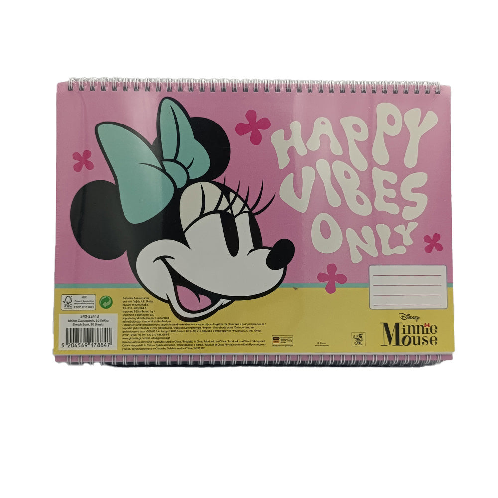 Gim Μπλοκ Ζωγραφικής A4 Σπιράλ Minnie 21x30 εκ 30 Φύλλα