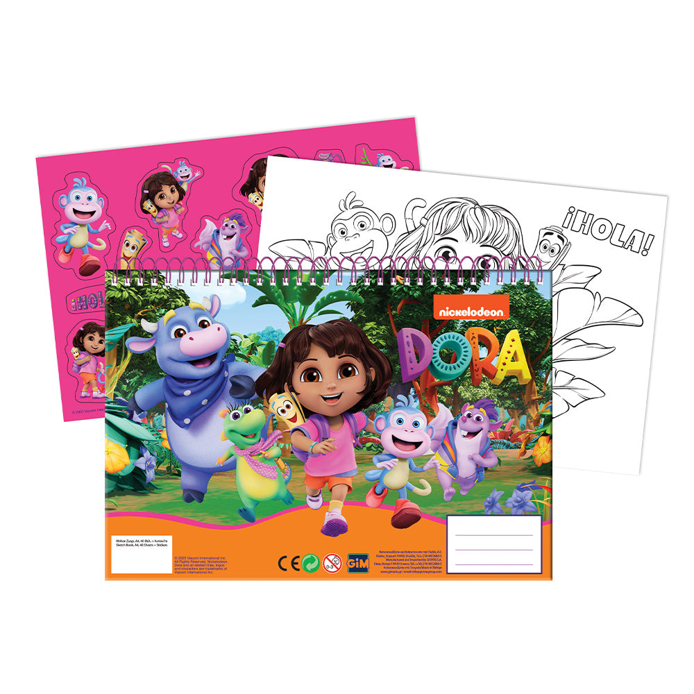 Gim Μπλοκ Ζωγραφικής Dora 23x33Εκ 40 Φύλλα & Αυτοκόλλητα