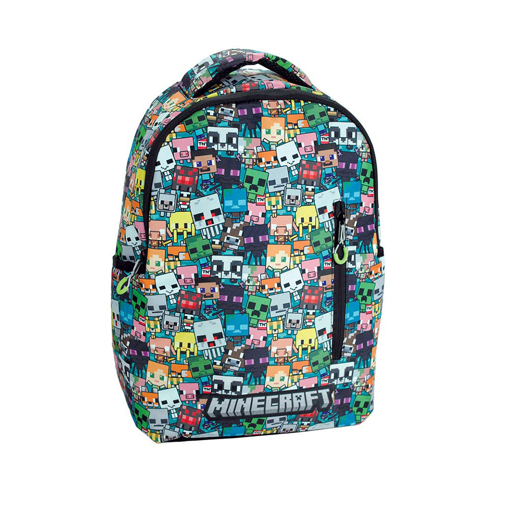 Gim Σχολική Τσάντα Πλάτης Δημοτικού Οβάλ Sport Minecraft Chibi 30(Μ)x14(Π)x46(Υ) εκ