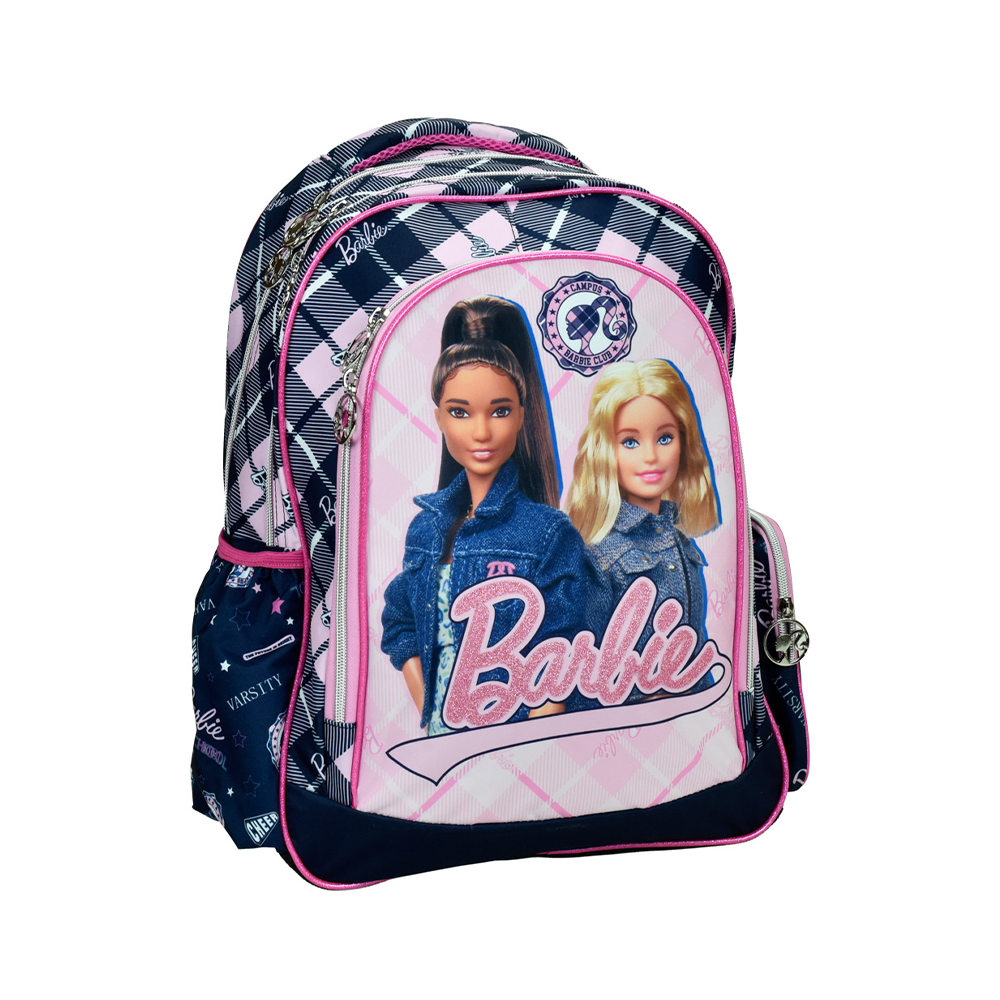 Gim Σχολική Τσάντα Πλάτης Δημοτικού Οβάλ Barbie Varsity 35x20x46 εκ