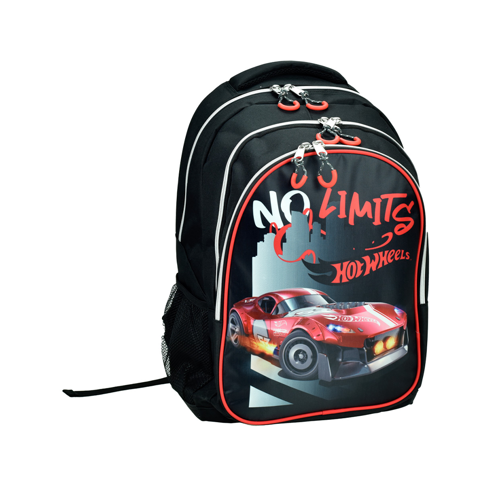 Gim Σχολική Τσάντα Πλάτης Δημοτικού Οβάλ Hot Wheels Retro 35x20x46 εκ