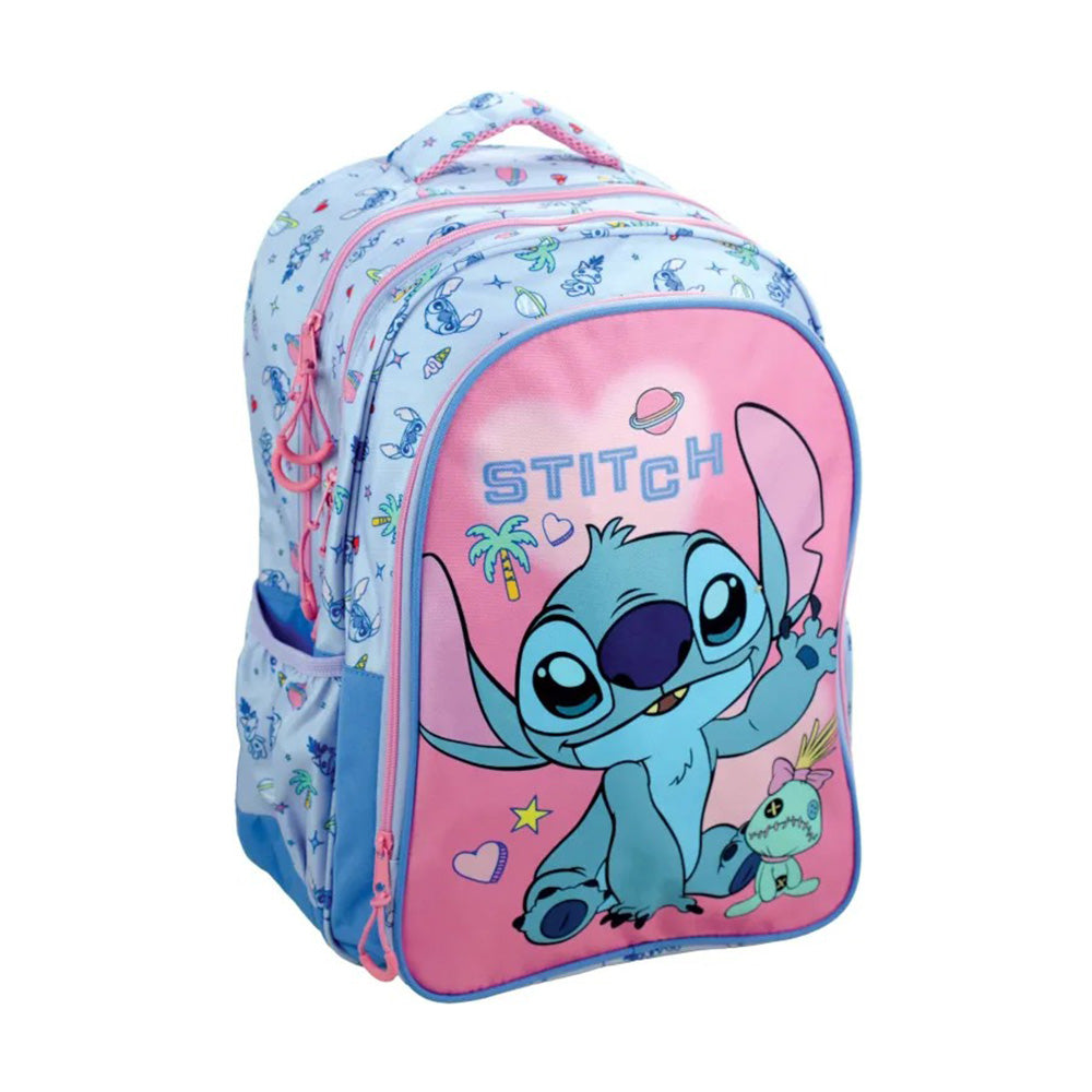 Gim Σχολική Τσάντα Δημοτικού Πλάτης Οβάλ Stitch Scrapbook 35(Μ)x20(Π)x46(Υ) εκ