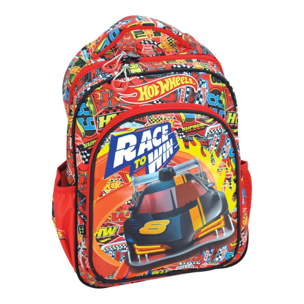 Gim Σχολική Τσάντα Πλάτης Νηπίου Hot Wheels Race to Win 25(Μ)X15(Π)X30(Υ) Eκ
