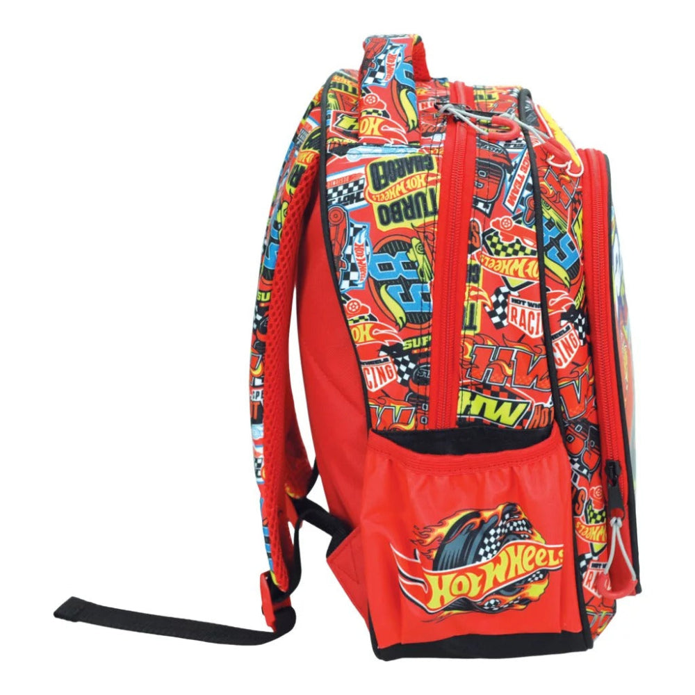 Gim Σχολική Τσάντα Πλάτης Νηπίου Hot Wheels Race to Win 25(Μ)X15(Π)X30(Υ) Eκ