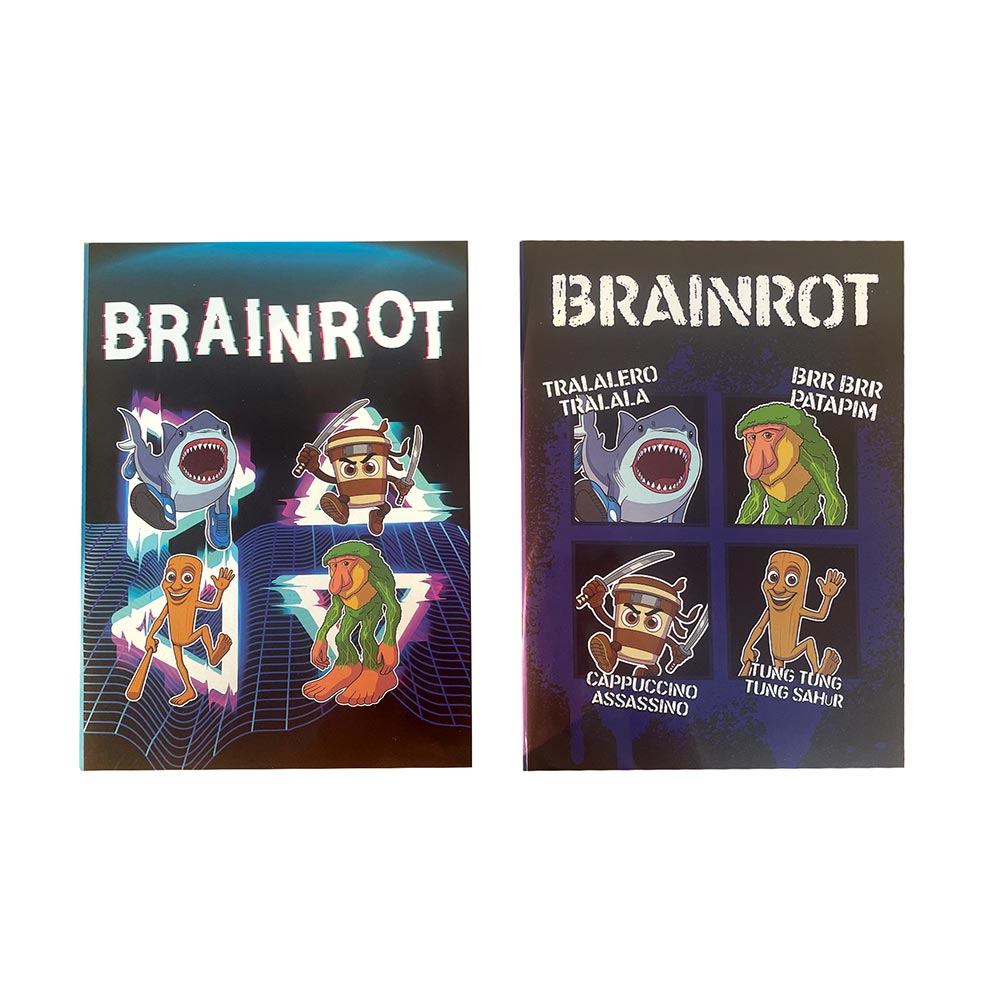 Gim Τετράδιο Καρφίτσα Ριγέ Α4 Toikido Brainrot 50Φ σε 2 Σχέδια - 1 Τμχ