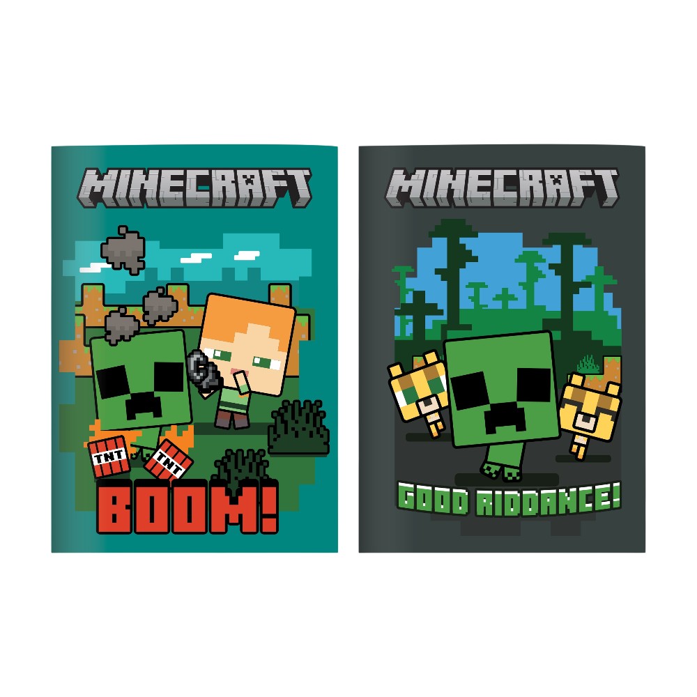 Gim Τετράδιο Καρφίτσα Ριγέ B5 Minecraft 40Φ σε 2 Σχέδια - 1 Τμχ