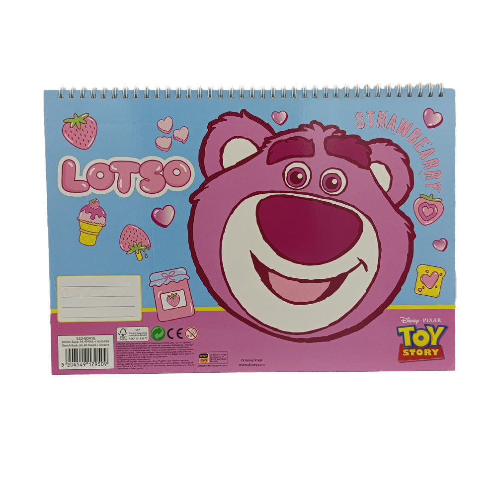 Gim Μπλοκ Ζωγραφικής με Αυτοκόλλητα Toy Story Lotso 23x33 εκ 40 Φύλλα