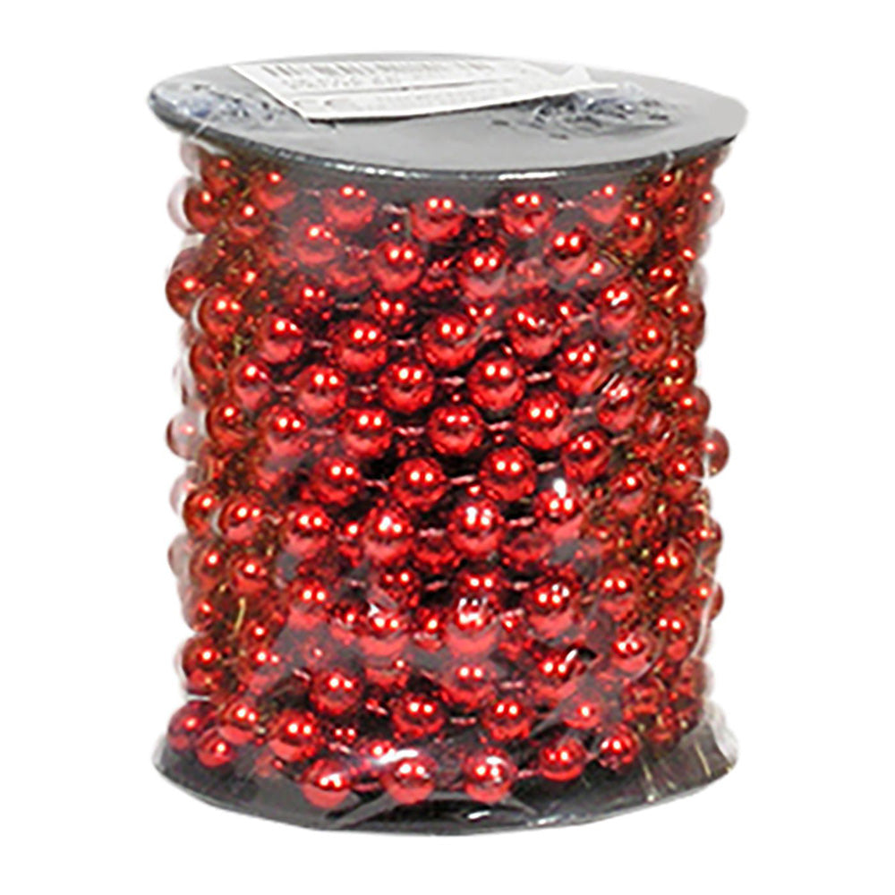 Χριστουγεννιάτικη Γιρλάντα Στολισμού Από Πέρλες Κόκκινο 7mmx5m 
