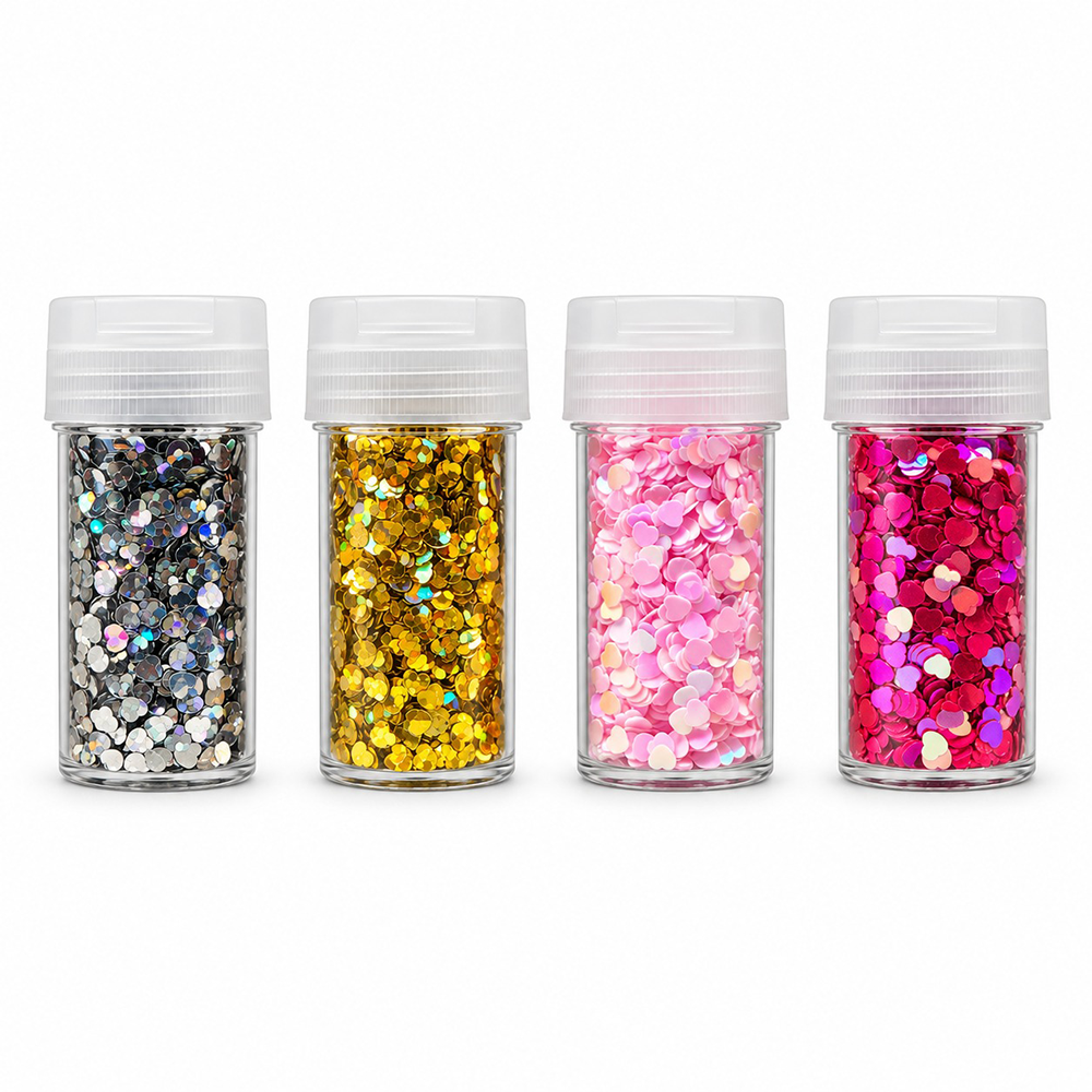 Glitter Καρδούλες σε Βαζάκι 