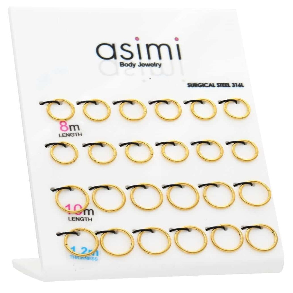 Επίχρυσο Hinged Septum Σκουλαρίκι από Surgical Steel 316L 1.0x8/10mm