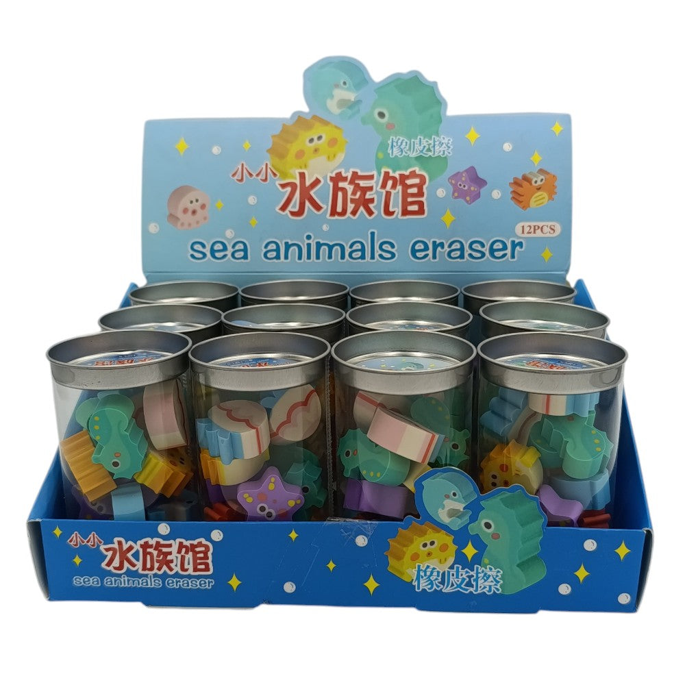 Γόμα Sea Animals 12 Τμχ Σε Κουτάκι