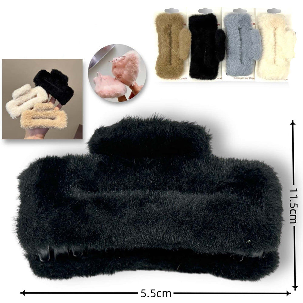 Γούνινο Κλάμερ 11,5x5,5 εκ 4 Χρώματα - 1 τμχ