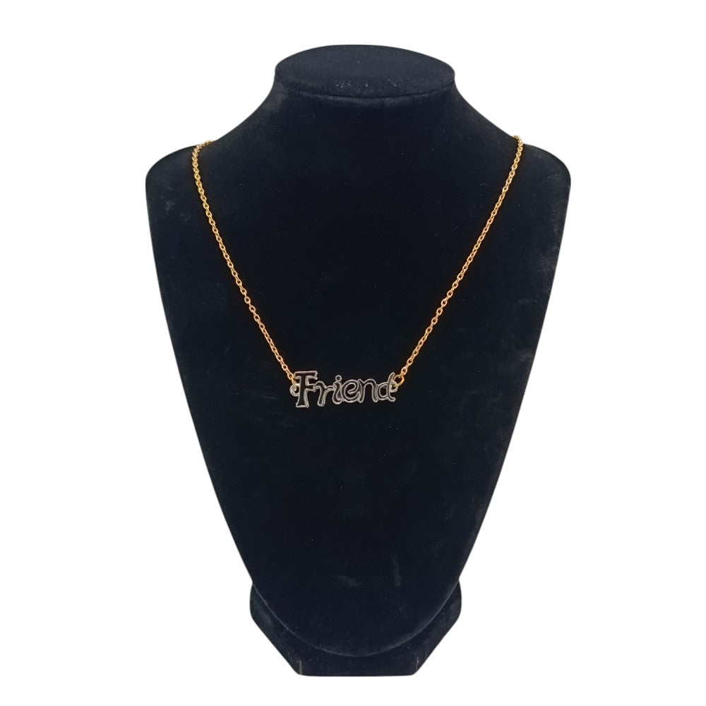 Γυναικείο Κολιέ Friend Χρυσό/Μαύρο