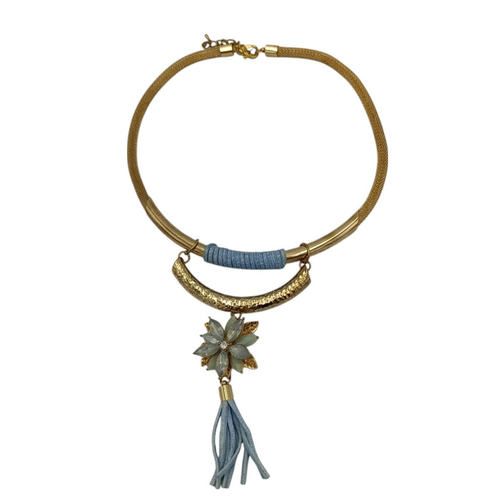 Γυναικείο Κολιέ Με Χρυσή Αλυσίδα & Kρεμαστό Λουλούδι 2 Χρώματα - 1 Τμχ