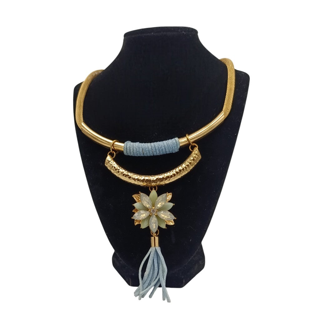 Γυναικείο Κολιέ Με Χρυσή Αλυσίδα & Kρεμαστό Λουλούδι 2 Χρώματα - 1 Τμχ