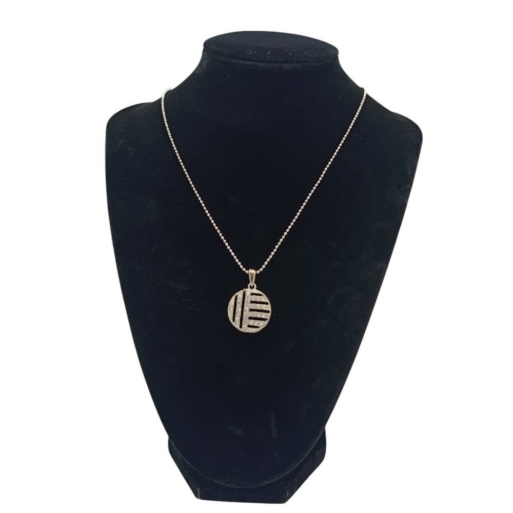 Γυναικείο Κολιέ Με Στρογγυλό Κρεμαστό Ασημί