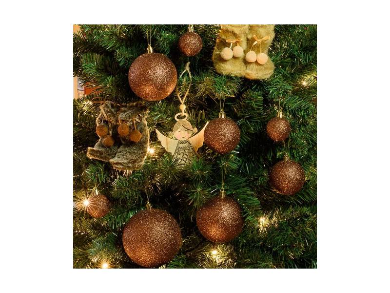 Χριστουγεννιατικη Μπαλα Glitter Χαλκινη 10 Εκ Σετ Των 2