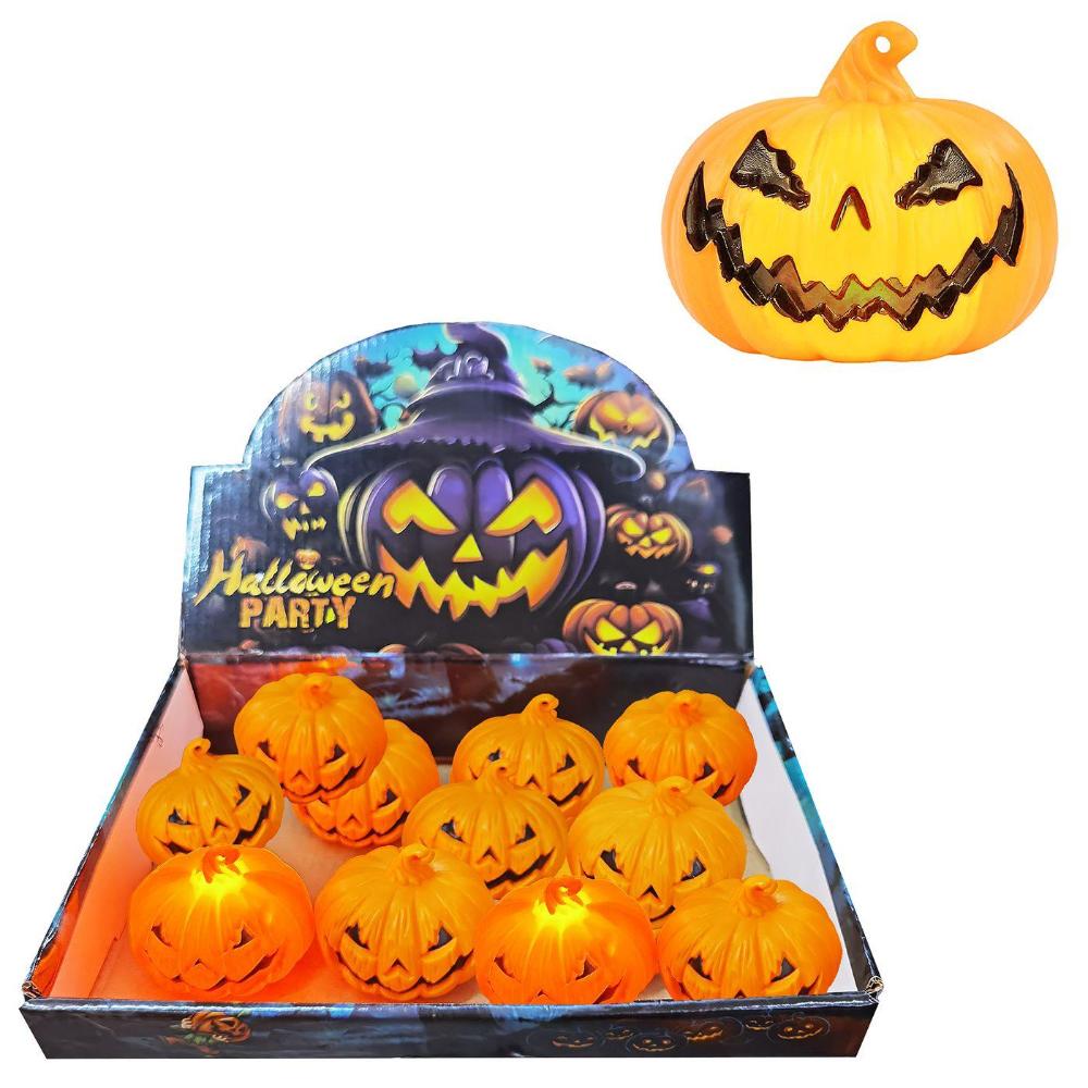 Halloween Κολοκύθα Πλαστική Διακοσμητική Με Φως 6Χ5εκ