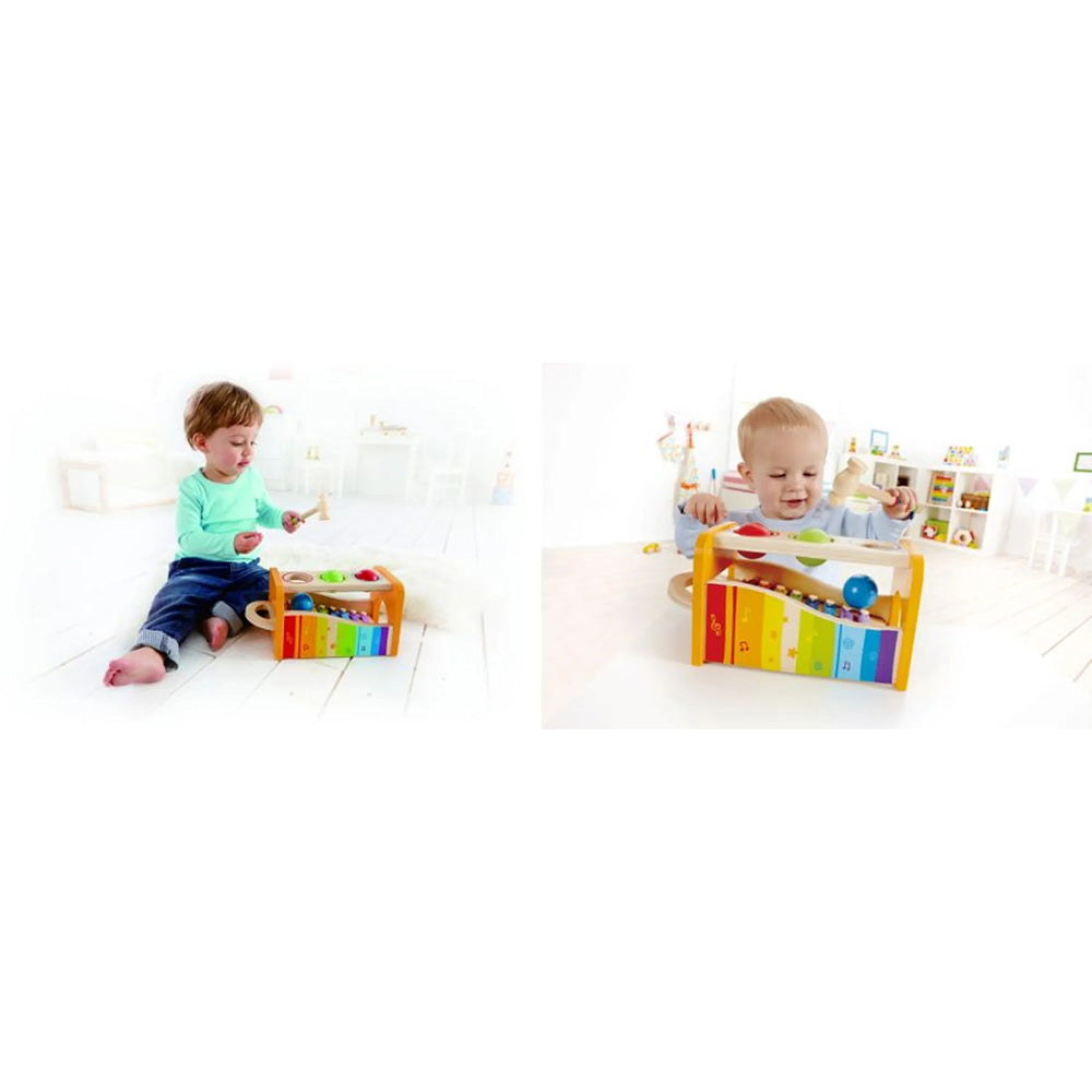 Hape Early Melodies Pound & Tap Bench Με Ξυλόφωνο Και Μπάλες