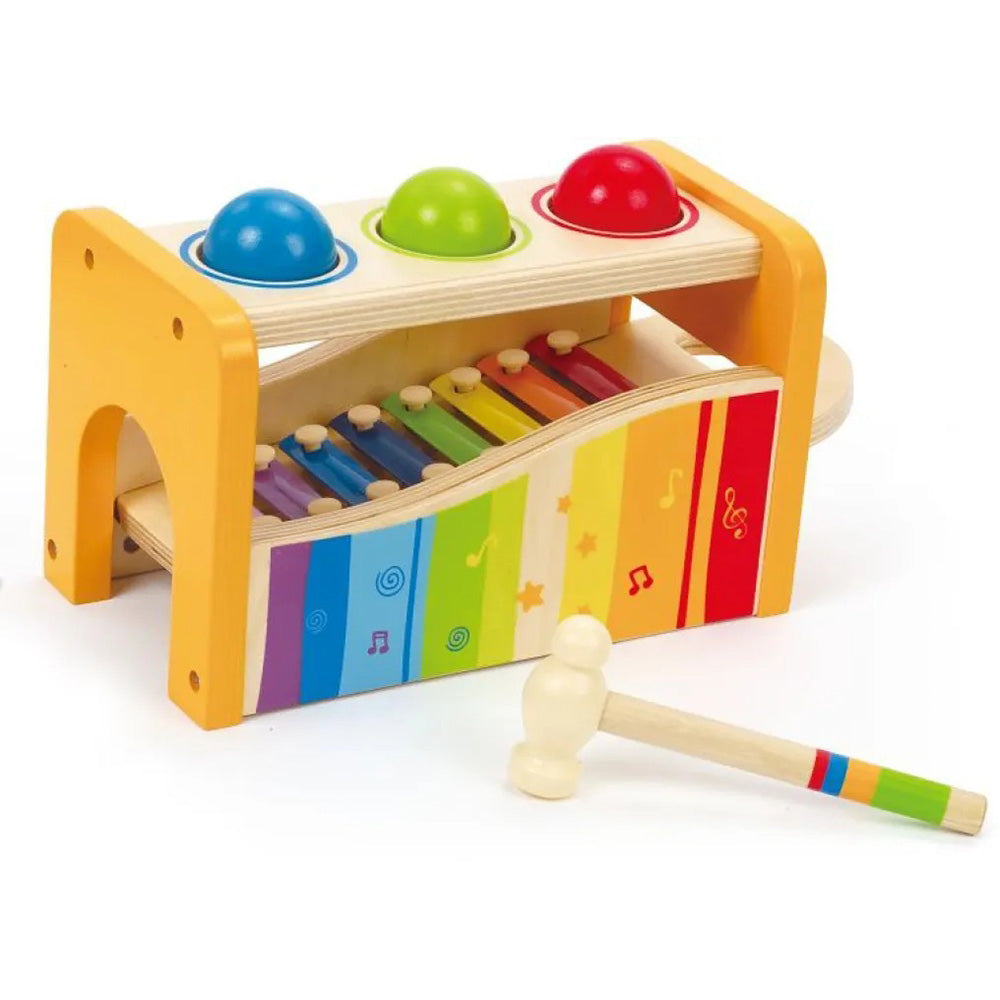 Hape Early Melodies Pound & Tap Bench Με Ξυλόφωνο Και Μπάλες