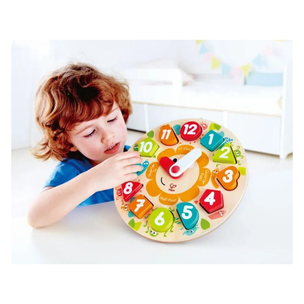 Hape Happy Puzzles Ξύλινο Ρολόι Chunky