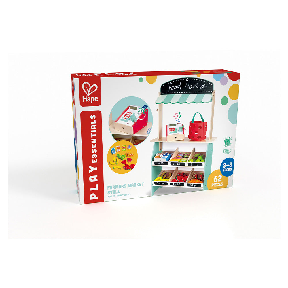 Hape Playfully Delicious Ξύλινος Πάγκος Farmer Market με Ταμειακή & Τρόφιμα
