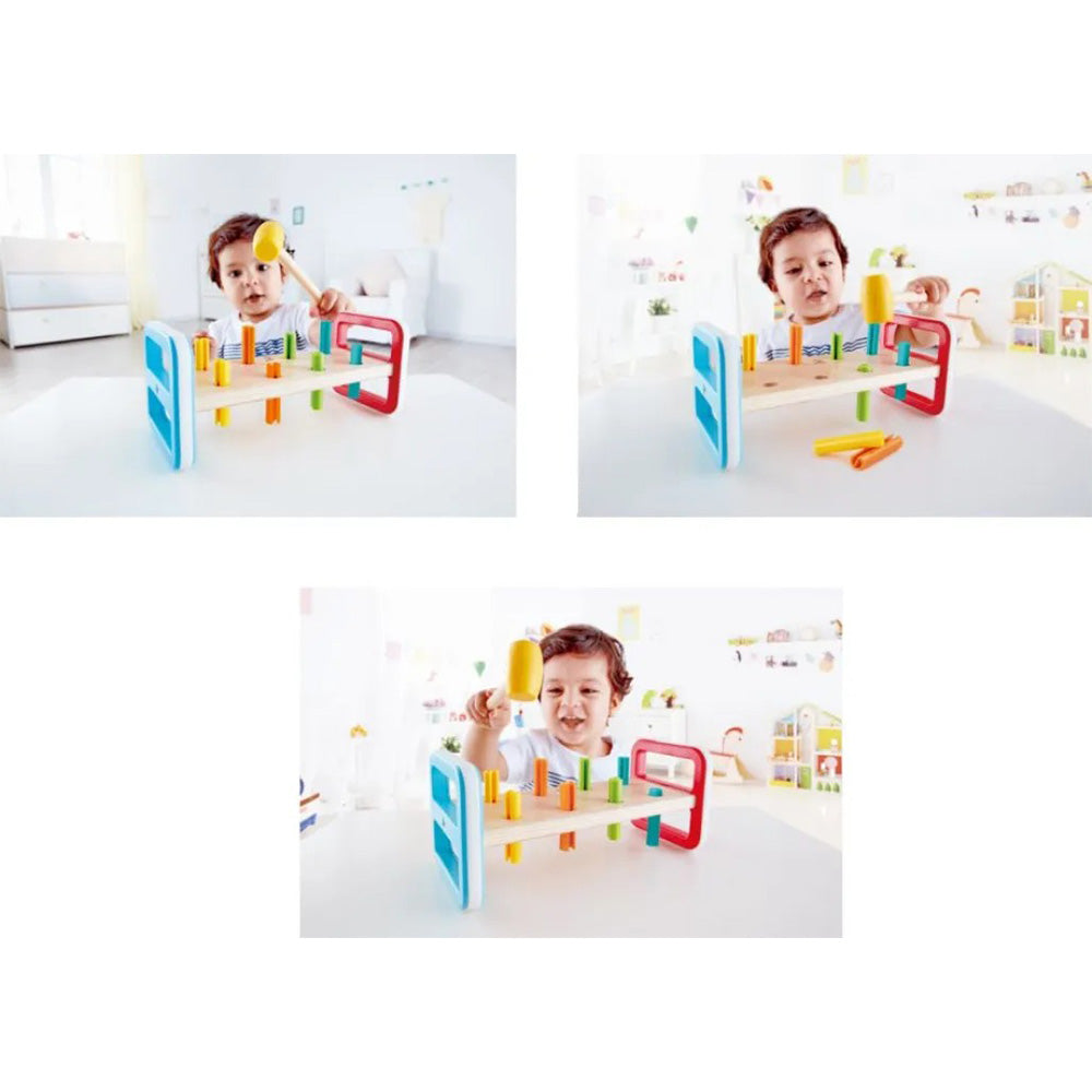 Hape Early Explorer Ξύλινο Σετ Σφηνώματα Rainbow Pounder 