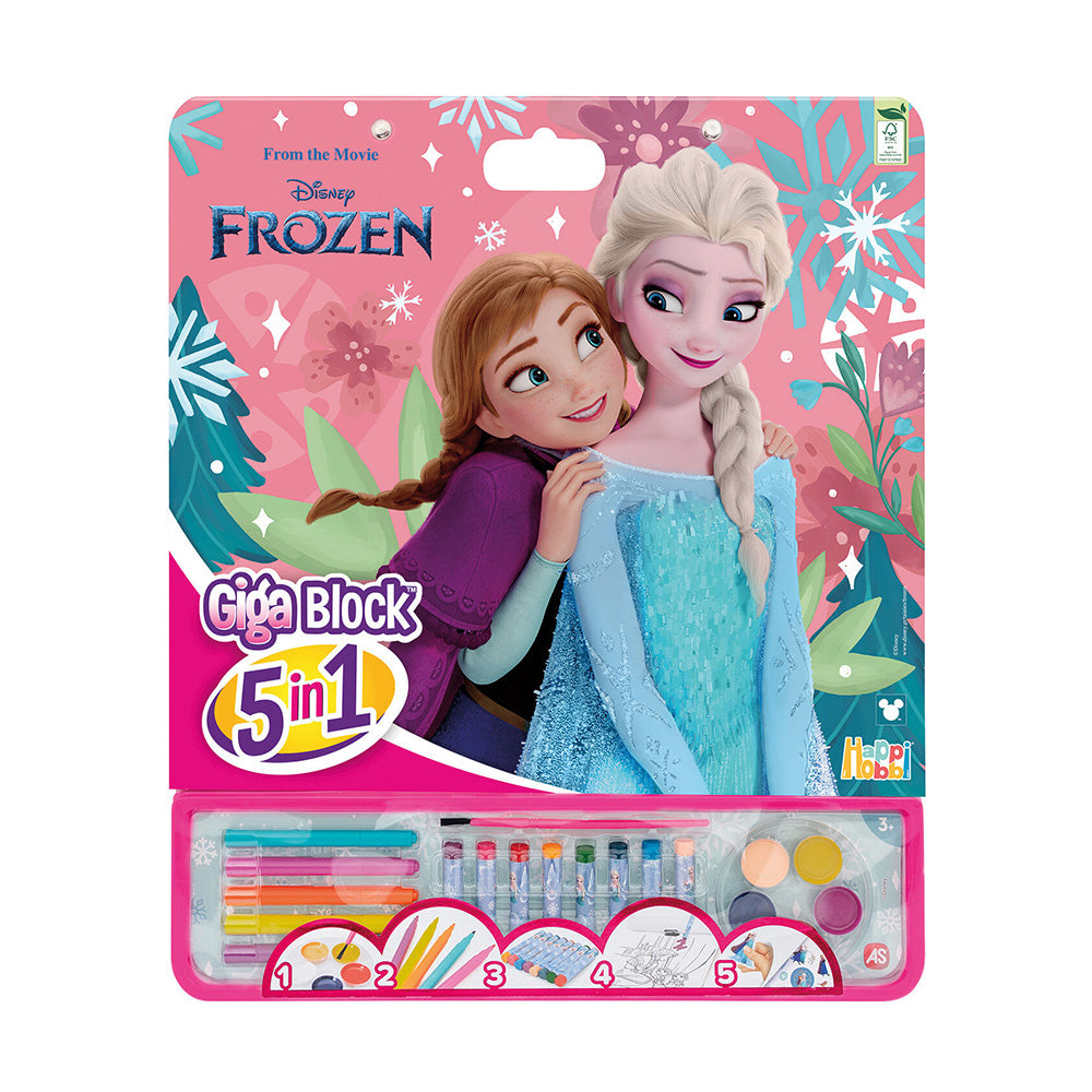 Happi Hobbi Giga Block Σετ Ζωγραφικής Disney Frozen 5 σε 1 για 3+ Χρονών