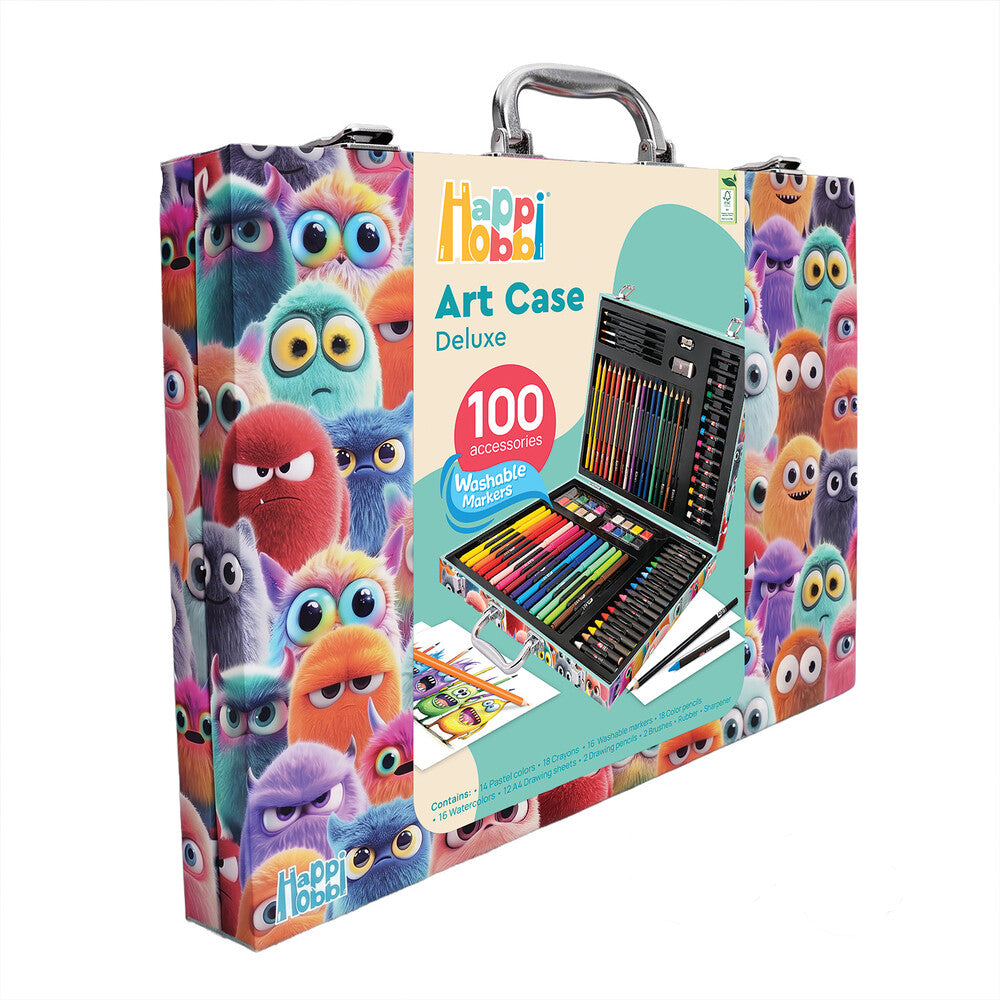 HappiHobbi Κασετίνα Ζωγραφικής Deluxe 100 Αξεσουάρ Τερατάκια Για 3+ Ετών – εικόνα προϊόντος 5