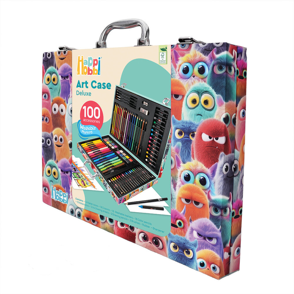 HappiHobbi Κασετίνα Ζωγραφικής Deluxe 100 Αξεσουάρ Τερατάκια Για 3+ Ετών – εικόνα προϊόντος 6