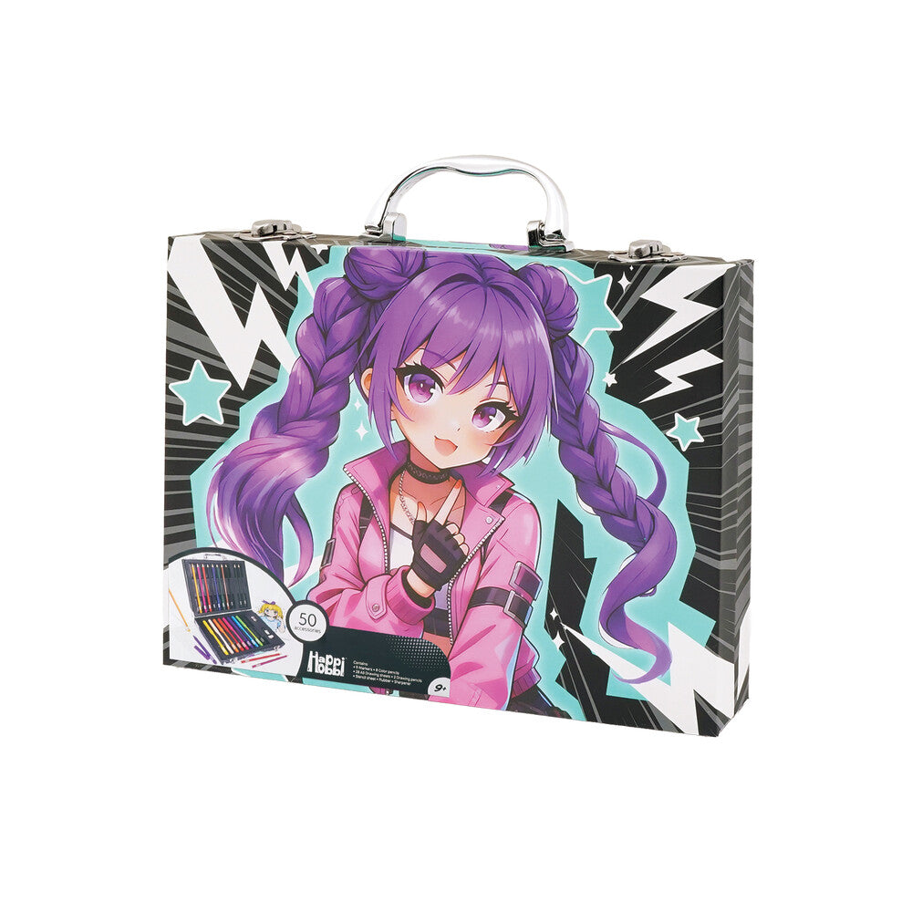 HappiHobbi Κασετίνα Ζωγραφικής Deluxe 50 Αξεσουάρ Manga Για 9+ Ετών – εικόνα προϊόντος 4