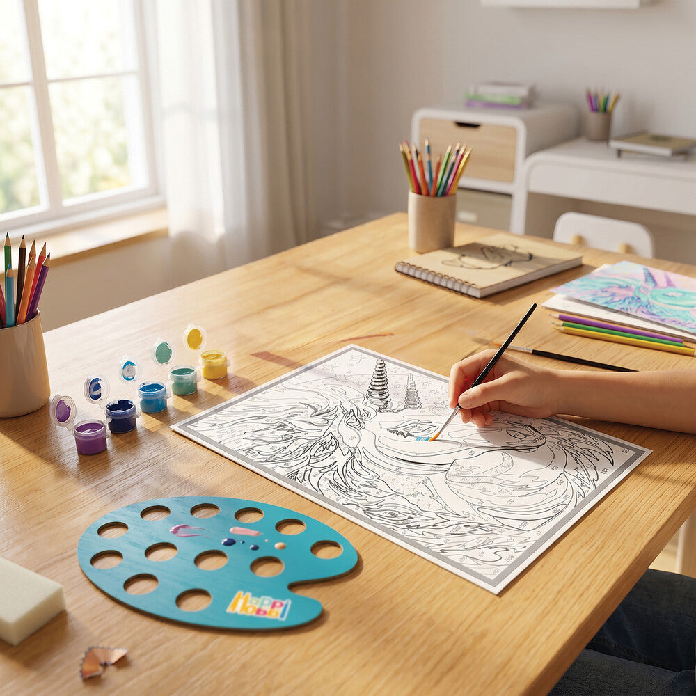 HappiHobbi Paint By Numbers Fairytale Unicorn Για 7+ Ετών – εικόνα προϊόντος 3