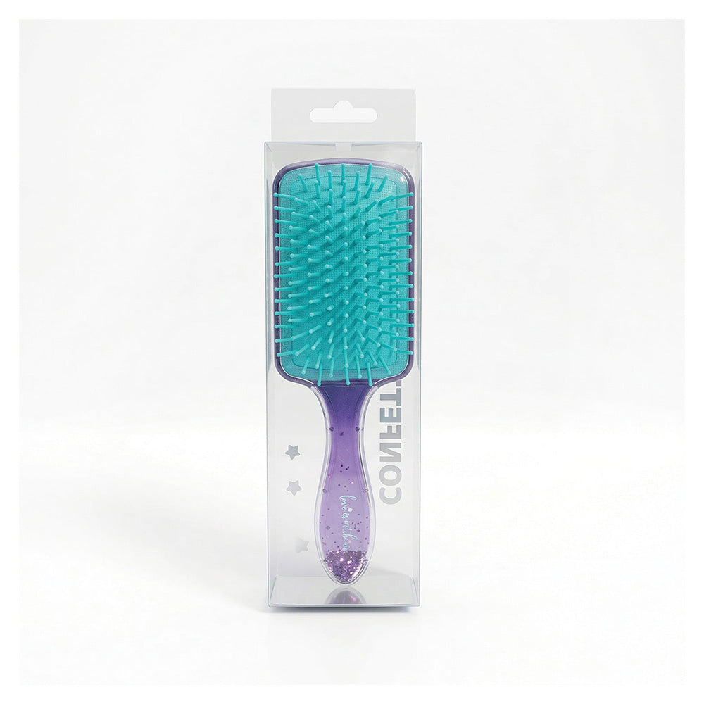 HappiHobbi Confetti Sparkle Love Παιδική Βούρτσα Μαλλιών με Κινούμενο Glitter σε 3 Σχέδια – 1 Τμχ